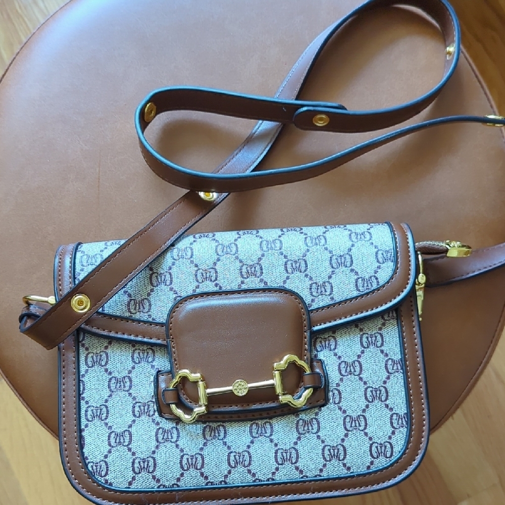 Brown and Tan Shoulder Bag Knock Off Brand New